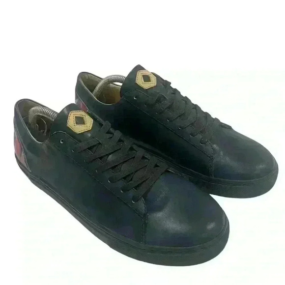 Six Hundred Four  Unisex  Blue Print Leather Sneakers SZ 10 M/ 11.5W/ EUR  43.5 - Picture 3 of 11